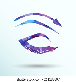 Eyelashes and eyebrows vector eyelash eye vector icon makeup isolated.