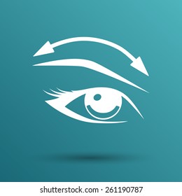 Eyelashes and eyebrows vector eyelash eye vector icon makeup isolated.