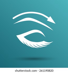 Eyelashes and eyebrows vector eyelash eye vector icon makeup isolated.