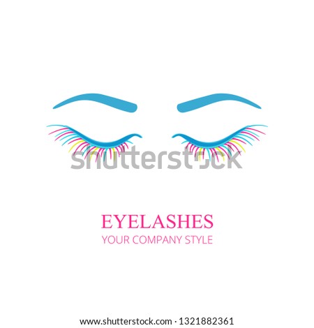 Eyelashes with eyes logo. Vector