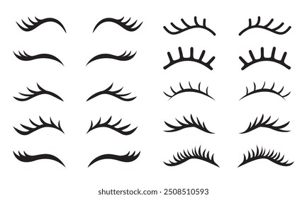 Eyelashes for girls simple hand drawn girls eyelashes set