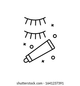 Eyelashes, glue icon. Simple line, outline vector elements of cosmetology and beauty icons for ui and ux, website or mobile application