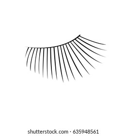 Eyelashes icon  isolated on a white background