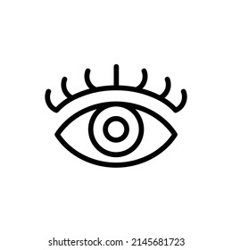 Eyelashes Icon. Line Art Style Design Isolated On White Background