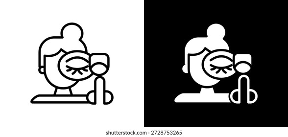 Ilustração vetorial de lineglyph de ícone de cílios