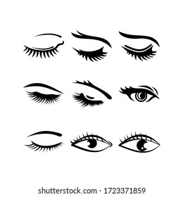 eyelashes icon or logo isolated sign symbol vector illustration - Collection of high quality black style vector icons
