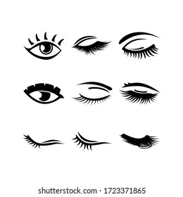 eyelashes icon or logo isolated sign symbol vector illustration - Collection of high quality black style vector icons
