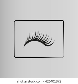 eyelashes icon on a gray background