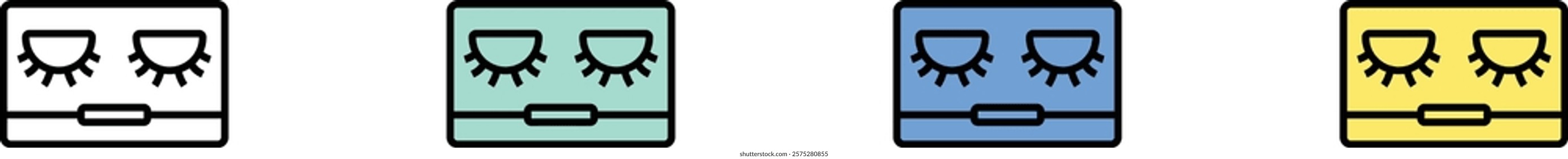 eyelashes icon. Outline, Green, Blue and Yellow Style Design Isolated On White Background