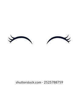 Eyelashes icon vector. Closed eyes illustration sign. Makeup symbol or logo.