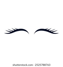 Eyelashes icon vector. Closed eyes illustration sign. Makeup symbol or logo.