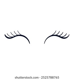 Eyelashes icon vector. Closed eyes illustration sign. Makeup symbol or logo.