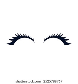 Eyelashes icon vector. Closed eyes illustration sign. Makeup symbol or logo.