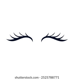 Eyelashes icon vector. Closed eyes illustration sign. Makeup symbol or logo.