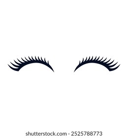 Eyelashes icon vector. Closed eyes illustration sign. Makeup symbol or logo.