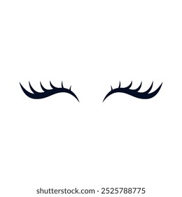 Eyelashes icon vector. Closed eyes illustration sign. Makeup symbol or logo.