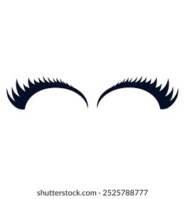 Eyelashes icon vector. Closed eyes illustration sign. Makeup symbol or logo.