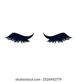 Eyelashes icon vector. Closed eyes illustration sign. Makeup symbol or logo.