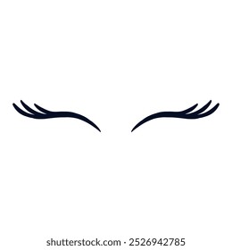 Eyelashes icon vector. Closed eyes illustration sign. Makeup symbol or logo.