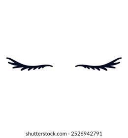 Eyelashes icon vector. Closed eyes illustration sign. Makeup symbol or logo.