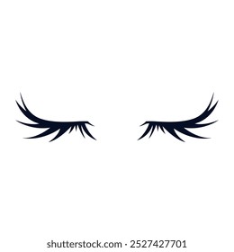 Eyelashes icon vector. Closed eyes illustration sign. Makeup symbol or logo.