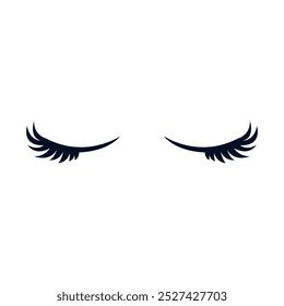 Eyelashes icon vector. Closed eyes illustration sign. Makeup symbol or logo.