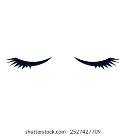 Eyelashes icon vector. Closed eyes illustration sign. Makeup symbol or logo.