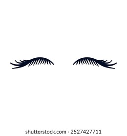 Eyelashes icon vector. Closed eyes illustration sign. Makeup symbol or logo.