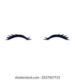 Eyelashes icon vector. Closed eyes illustration sign. Makeup symbol or logo.