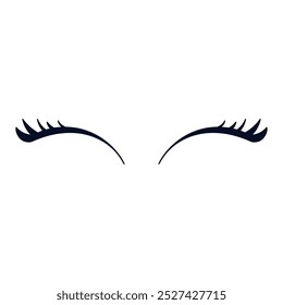 Eyelashes icon vector. Closed eyes illustration sign. Makeup symbol or logo.