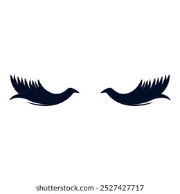 Eyelashes icon vector. Closed eyes illustration sign. Makeup symbol or logo.