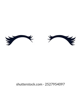 Eyelashes icon vector. Closed eyes illustration sign. Makeup symbol or logo.