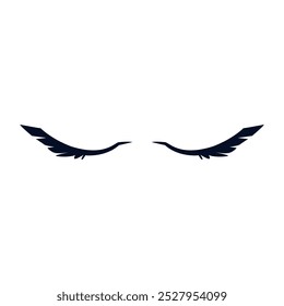 Eyelashes icon vector. Closed eyes illustration sign. Makeup symbol or logo.