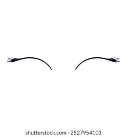 Eyelashes icon vector. Closed eyes illustration sign. Makeup symbol or logo.