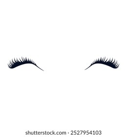 Eyelashes icon vector. Closed eyes illustration sign. Makeup symbol or logo.