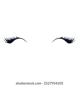 Eyelashes icon vector. Closed eyes illustration sign. Makeup symbol or logo.