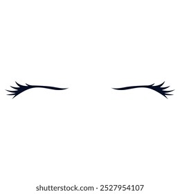 Eyelashes icon vector. Closed eyes illustration sign. Makeup symbol or logo.