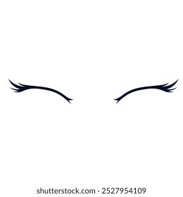 Eyelashes icon vector. Closed eyes illustration sign. Makeup symbol or logo.