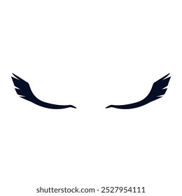 Eyelashes icon vector. Closed eyes illustration sign. Makeup symbol or logo.