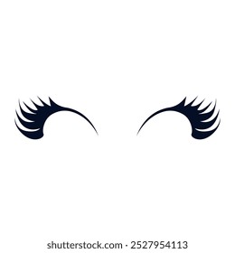 Eyelashes icon vector. Closed eyes illustration sign. Makeup symbol or logo.