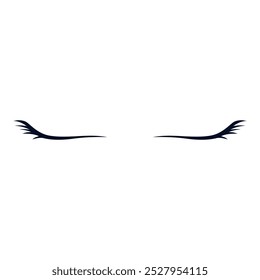 Eyelashes icon vector. Closed eyes illustration sign. Makeup symbol or logo.