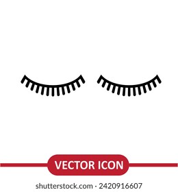 Icono de pestañas vectorial, ilustración de estilo de moda plana sobre fondo blanco..eps
