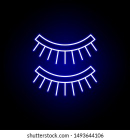 eyelashes line neon icon. Elements of Beauty and Cosmetics illustration icon. Signs and symbols can be used for web, logo, mobile app, UI, UX