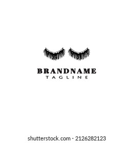 eyelashes logo cartoon icon design template black modern isolated vector illustration