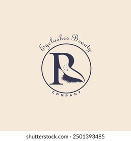Diseño del Vector de la colección del logotipo de las pestañas para la belleza del negocio con el concepto de la letra
