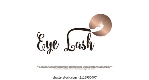 Logotipo de pestañas con concepto creativo Vector Premium