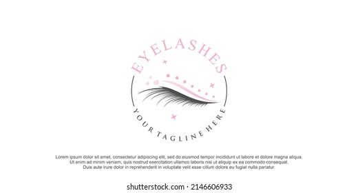 Eyelashes logo design for beauty with creative element