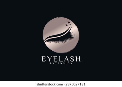 Eyelashes logo design for beauty icon with creative idea