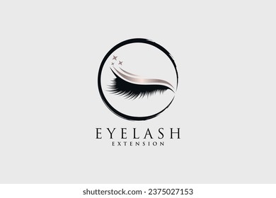 Logo-Design von Eyelashes für Schönheitssymbole mit kreativer Idee