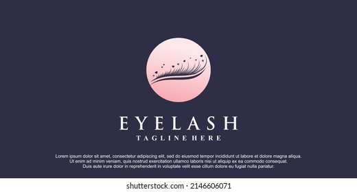 Eyelashes logo design for beauty make up with creative element Premium Vector